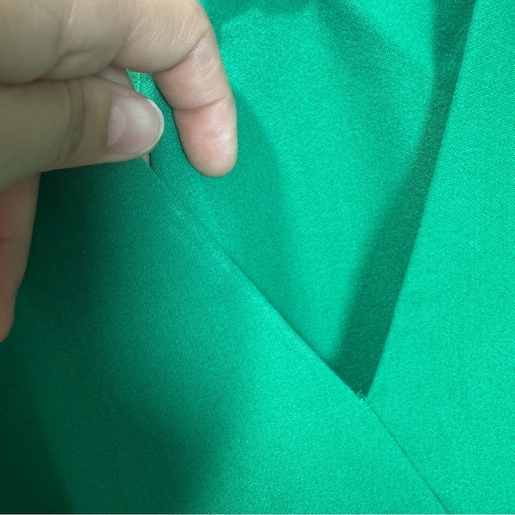 Sharagano Vibrant Green Midi Dress with Tie Sleeves size 6 - Picture 3 of 16